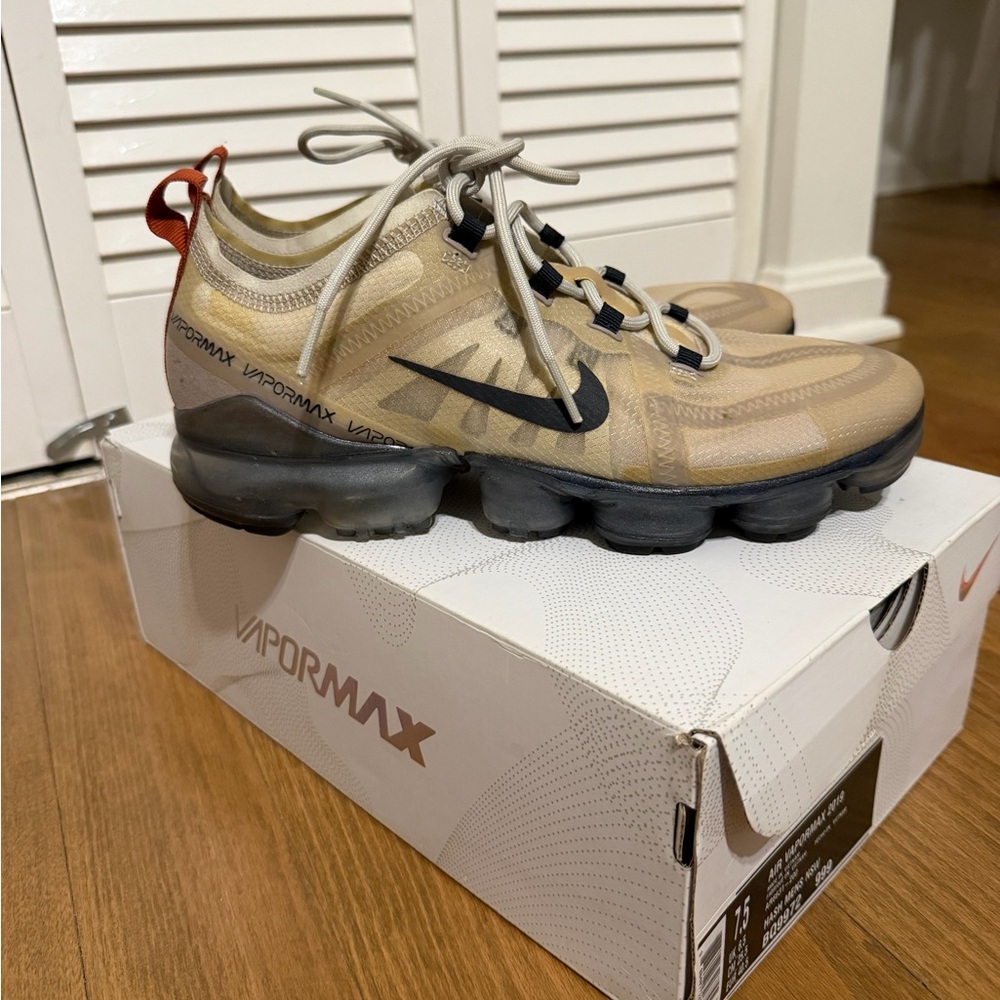 Nike Air VaporMax Tan and Black Men's Athletic Shoes
